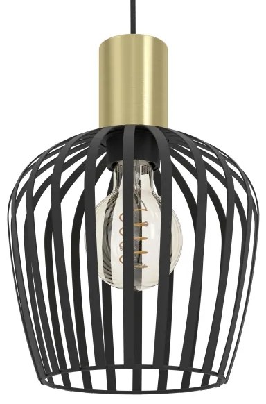 Eglo 901037 - Lampadario a sospensione con filo EMPOLI 3xE27/40W/230V nero/oro