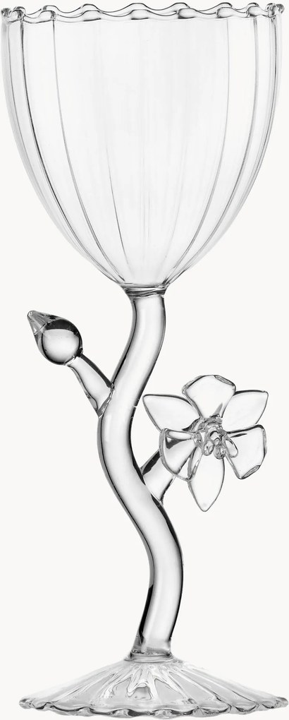 Bicchiere da vino fatto a mano in vetro borosilicato Botanica