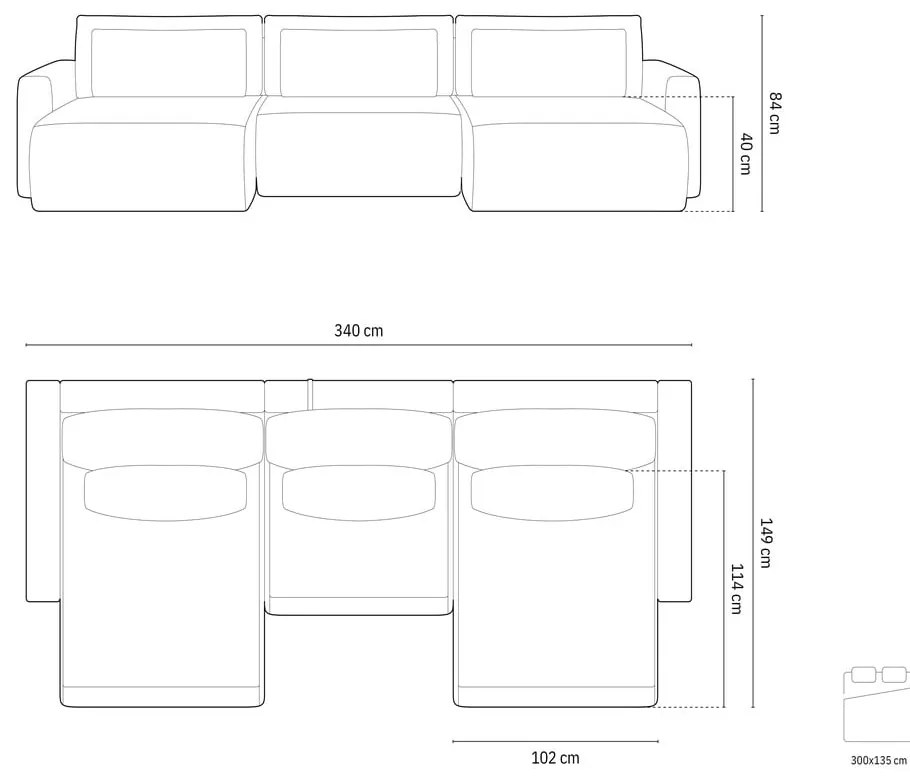 Divano angolare beige allungabile con contenitore (a U) e rivestimento in velluto Belfast – Cosmopolitan Design