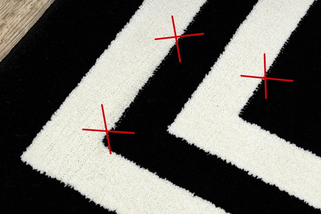 Tappeto HAMPTON Inquadrata nero - PRODOTTO DI SECONDO GRADO