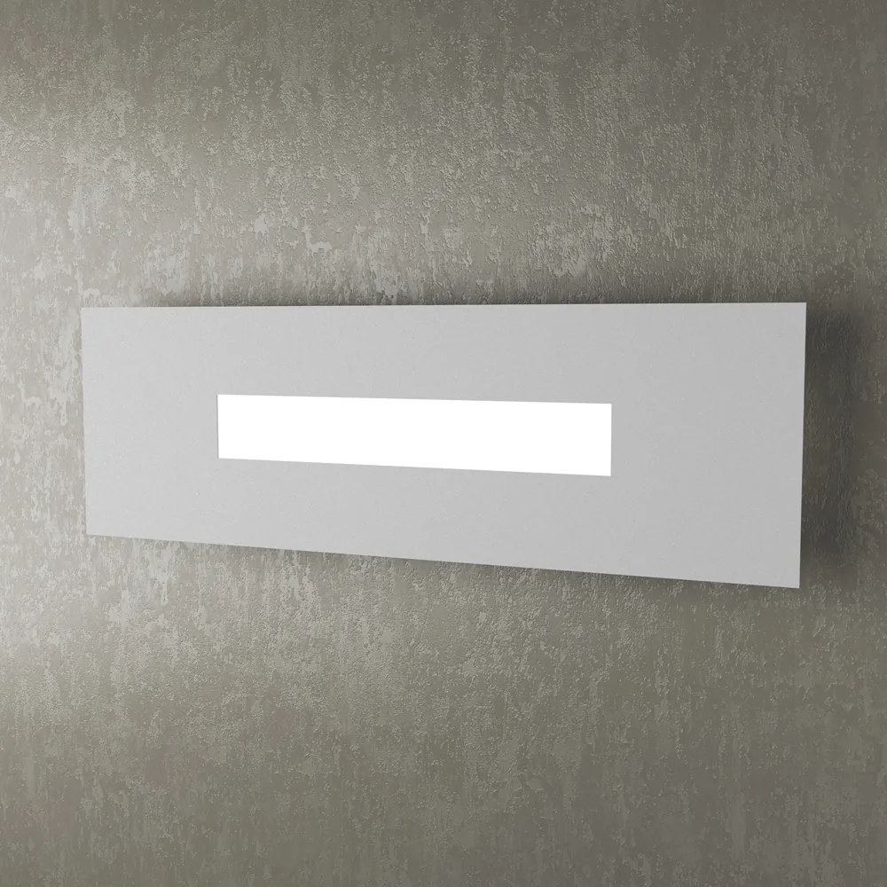 Applique Moderna Rettangolare Wally Metallo Grigio 1 Luce 2G11 49Cm