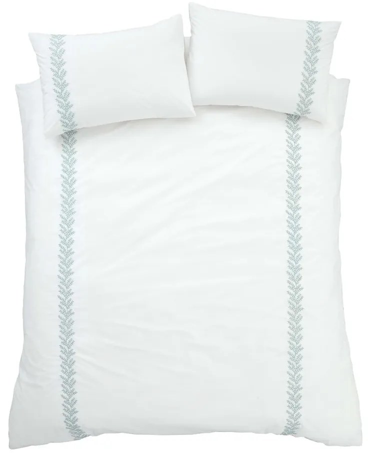 Biancheria da letto in cotone bianco 200x200 cm Embroidery Leaf - Bianca