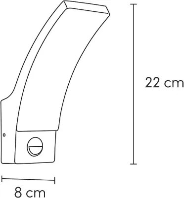Brilagi - Lampada da parete LED esterna con sensore ARCELO LED/9W/230V IP44