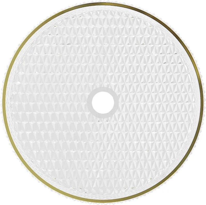 Mexen Aura lavabo da appoggio in vetro 39 x 39 cm, trasparente/oro - 24013905