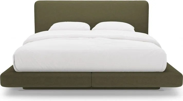 Letto matrimoniale imbottito verde 160x200 cm Linea – Micadoni