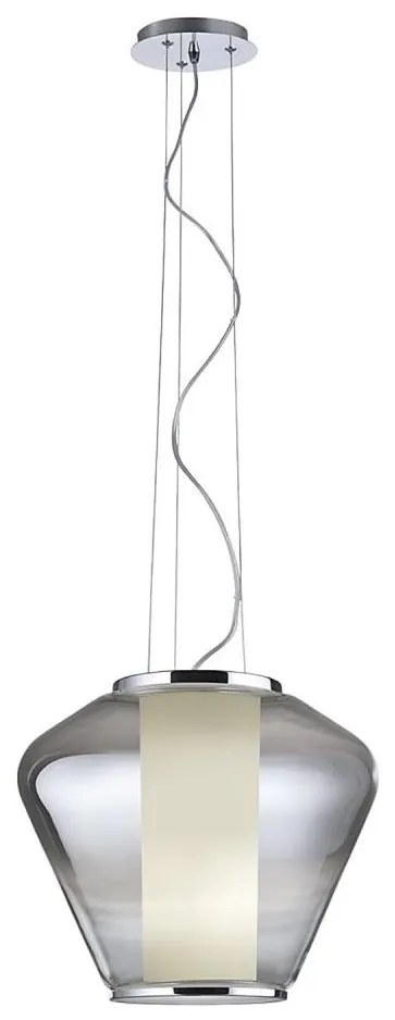 Redo 01-1139 - Lampadario su cavo FUSION 1xE27/42W/230V Ø30 cm, cromo lucido/fumé