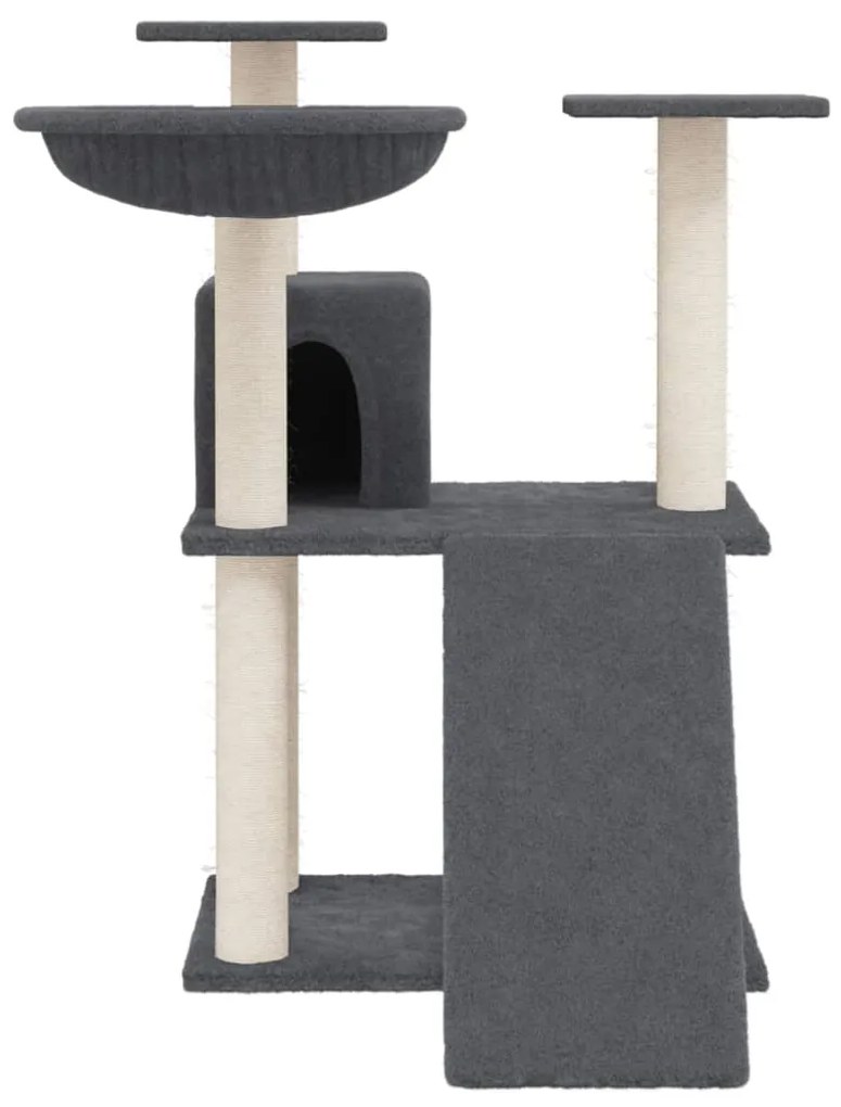 Albero per gatti con tiragraffi in sisal grigio scuro 83 cm