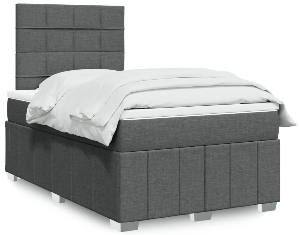Giroletto A Molle Con Materasso Grigio Scuro 120x200 Cm Tessuto /