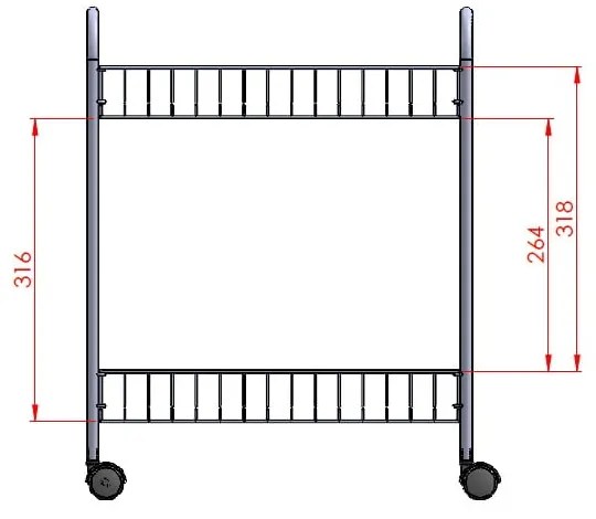 Scaffale mobile a due livelli Greg, lunghezza 41 cm - Metaltex