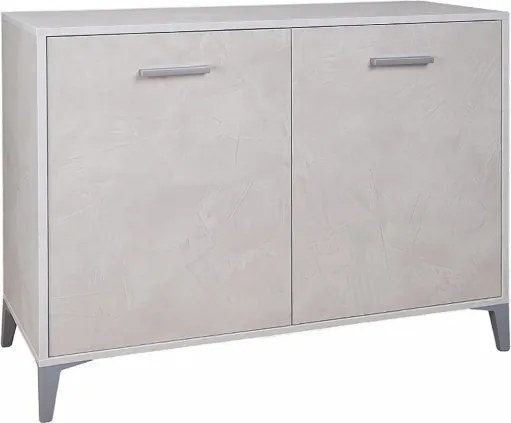 Madia in Legno 2 Ante 110x45 cm Drexa Cemento Spatolato