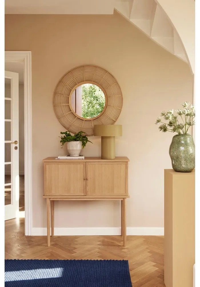 Specchio da appendere con cornice in bambù ø 80 cm Charm - Hübsch