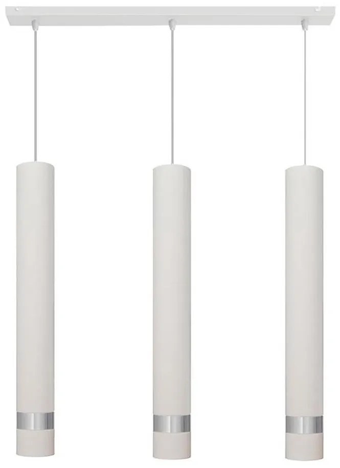 Lampadario LED a cavo TUBA 3xGU10/4,8W/230V bianco/cromo lucido