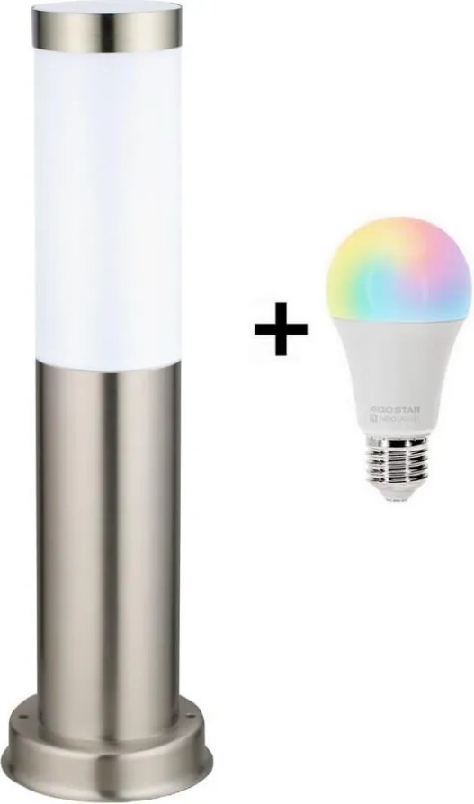 Brilagi - Lampada per esterni a LED RGBW 1xE27/15W/230V 40 cm IP44 cromo opaco