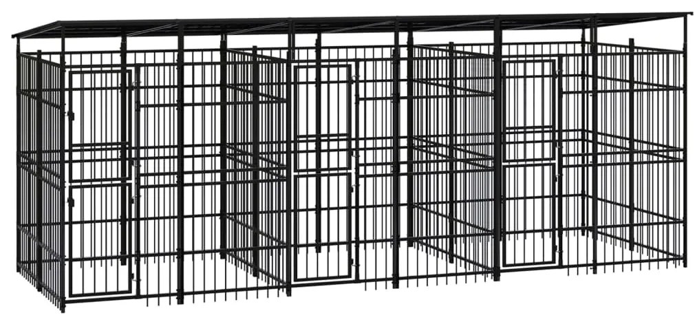 Gabbia Per Cani Da Esterno Con Tetto İn Acciaio 11,06 M² /