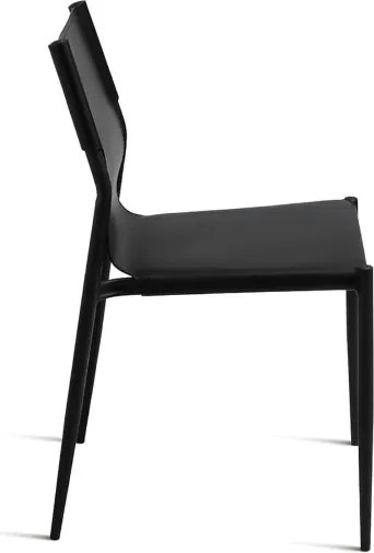 Sedia in simil cuoio Nero con struttura in metallo Nero SVEVA 2 sedie