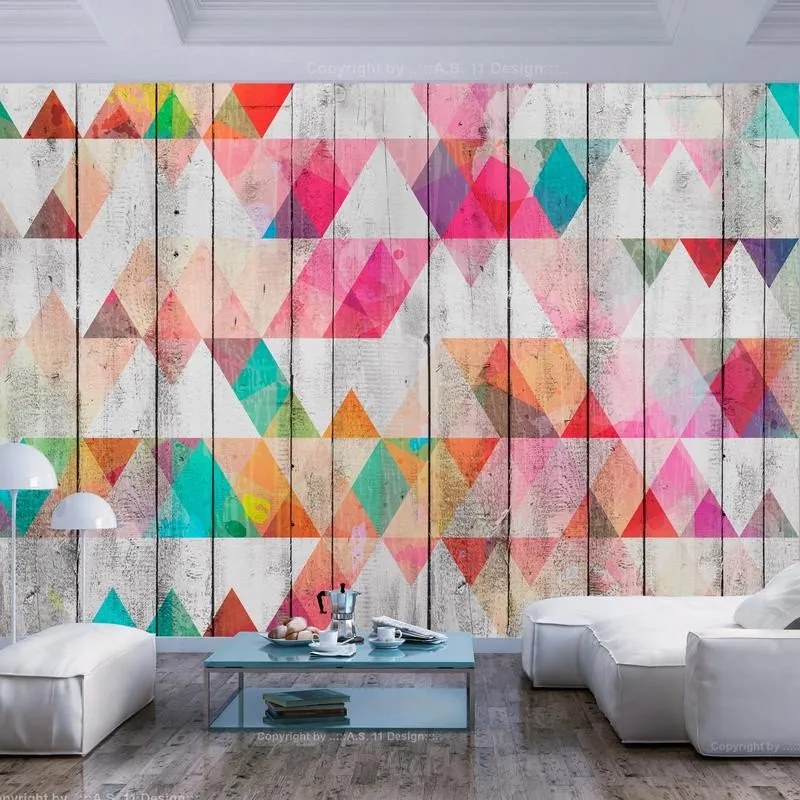 Fotomurale adesivo  Rainbow Triangles  Larghezza x Altezza Home decor 392x280