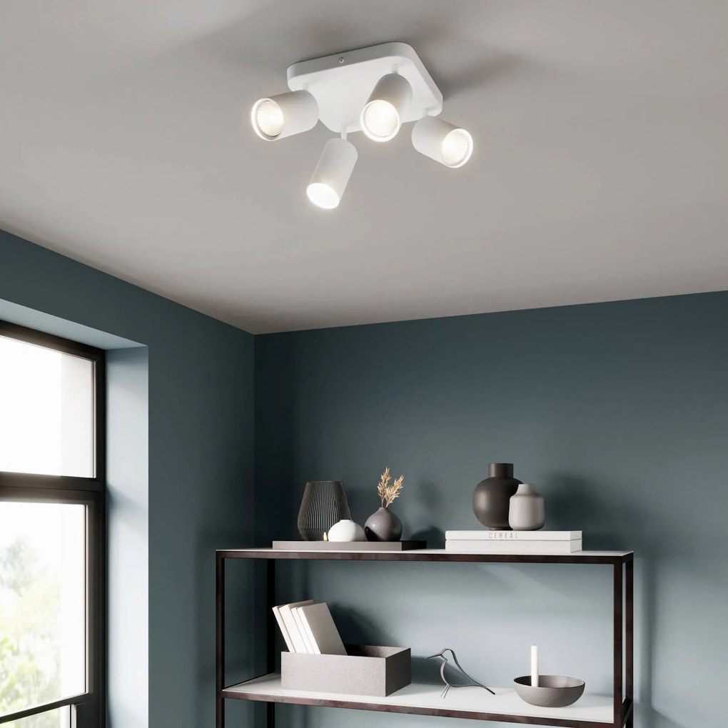 Nowodvorski Lighting Plafoniera Eye Spot 4 luci quadrata, bianca
