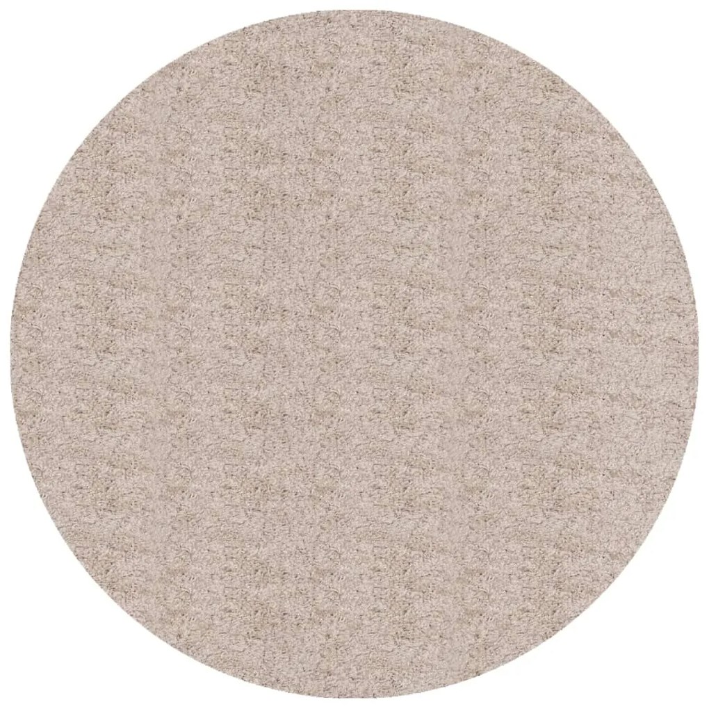 Tappeto Shaggy a Pelo Lungo Moderno Beige Ø 240 cm