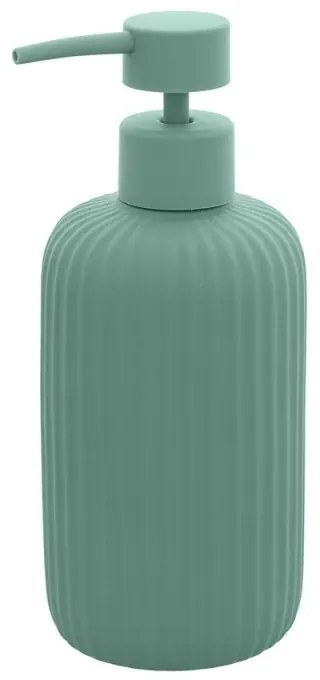 Dispenser sapone verde in ceramica soft touch capienza 330 ml Spring