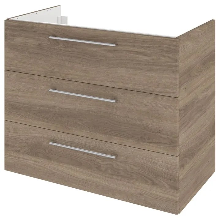 Mobile da bagno sotto lavabo SENSEA Remix marrone opaco L 90 x H 73 x P 46 cm 3 cassetti, lavabo non incluso