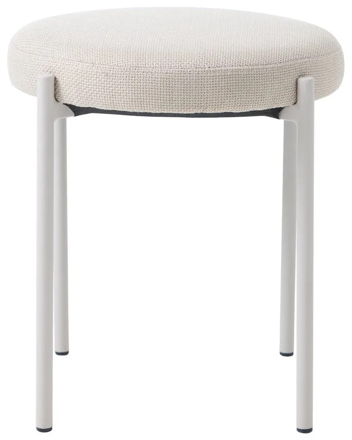 Sgabello color crema in metallo impilabile Pelican – Unique Furniture