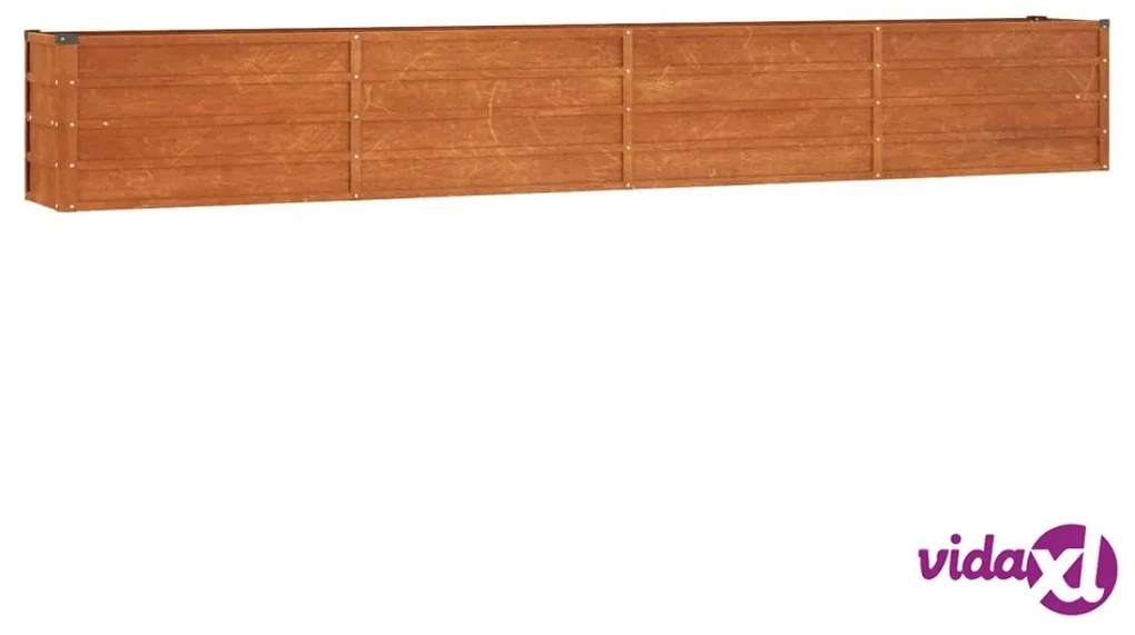 vidaXL Letto Rialzato da Giardino Ruggine 320x40x45 cm Acciaio Corten