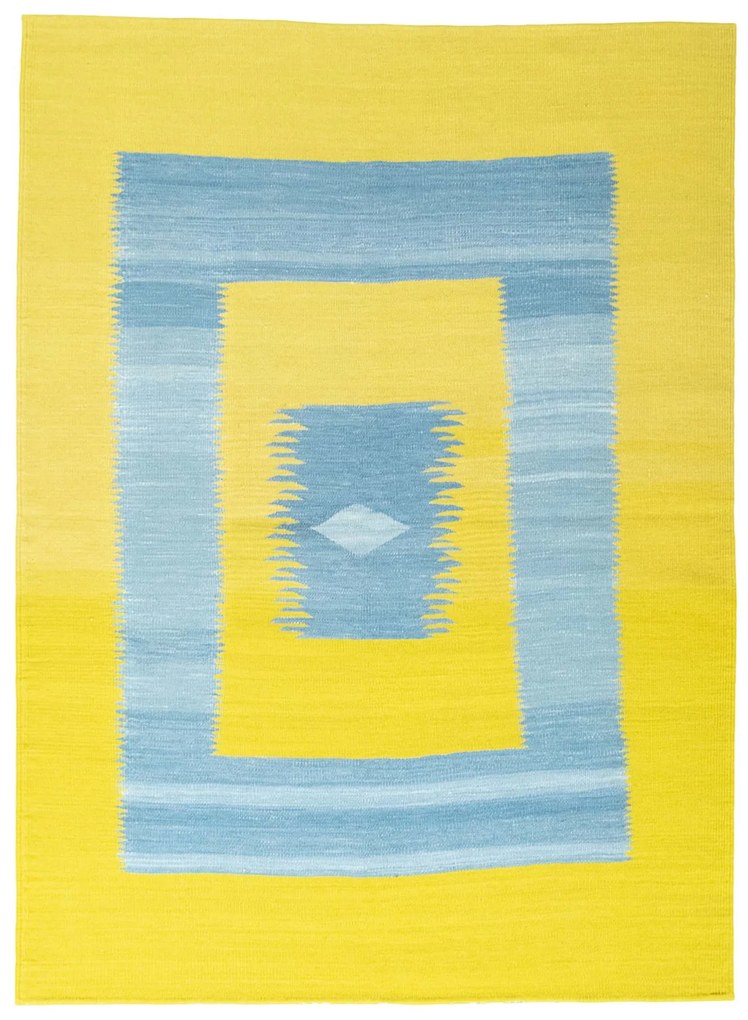 Kilim Tappeto persiano 210 x 150 Giallo (Iran) Tessuto A Mano