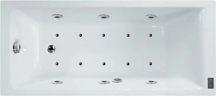 Vasca idromassaggio rettangolare Galaxy DS Confort,bianco ,170, 70 cm, 16 bocchette, SANYCCES