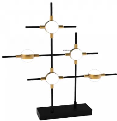 Lampada da tavolo 5 elementi  molecular mt18001067-5abg nero e oro