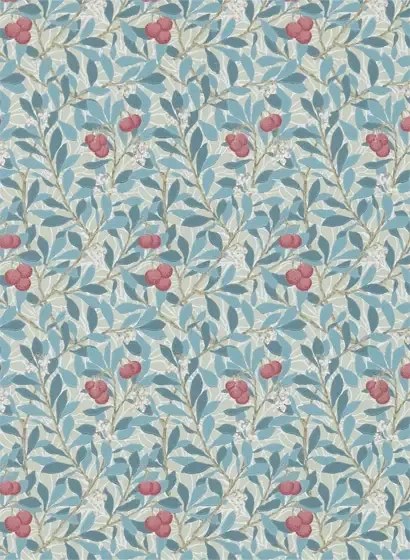 Morris & Co Carta da parati Arbutus - Woad/ Russet