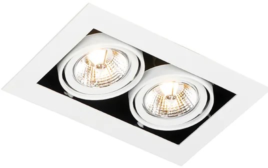 Faretto da incasso moderno bianco 2 luci orientabile - Oneon 70