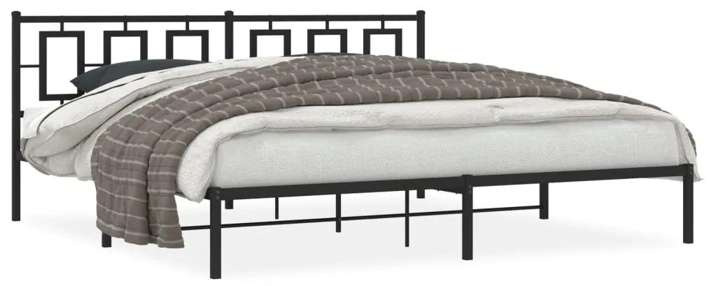 Giroletto Con Testiera İn Metallo Nero 200x200 Cm /
