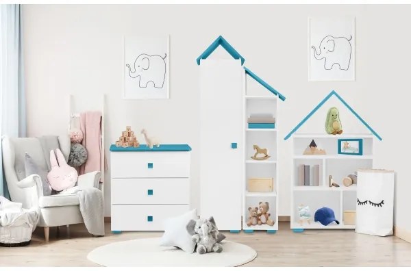 Armadietto PABIS 87x83 cm bianco/blu