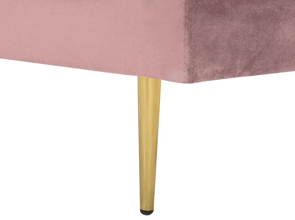 Chaise longue velluto rosa destra MIRAMAS Beliani
