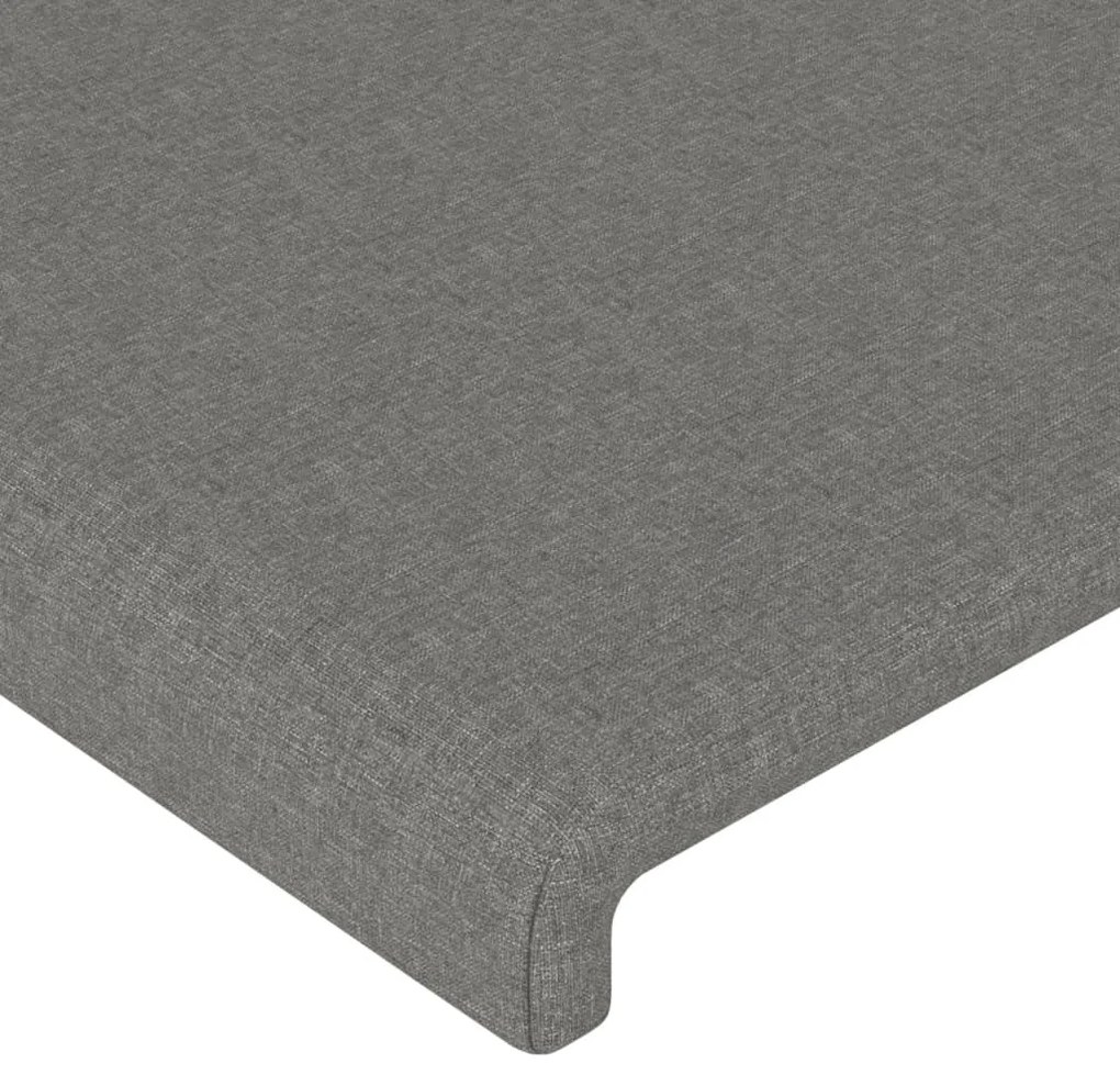 Giroletto con Testiera Grigio Scuro 180x200 cm in Tessuto