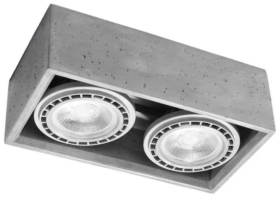Sollux SL.0884 - Plafoniera QUATRO 2xGU10/40W/230V calcestruzzo