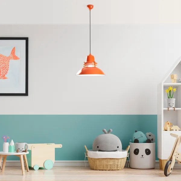 Lampadario a sospensione su cavo TIBET 1xE27/40W/230V arancione