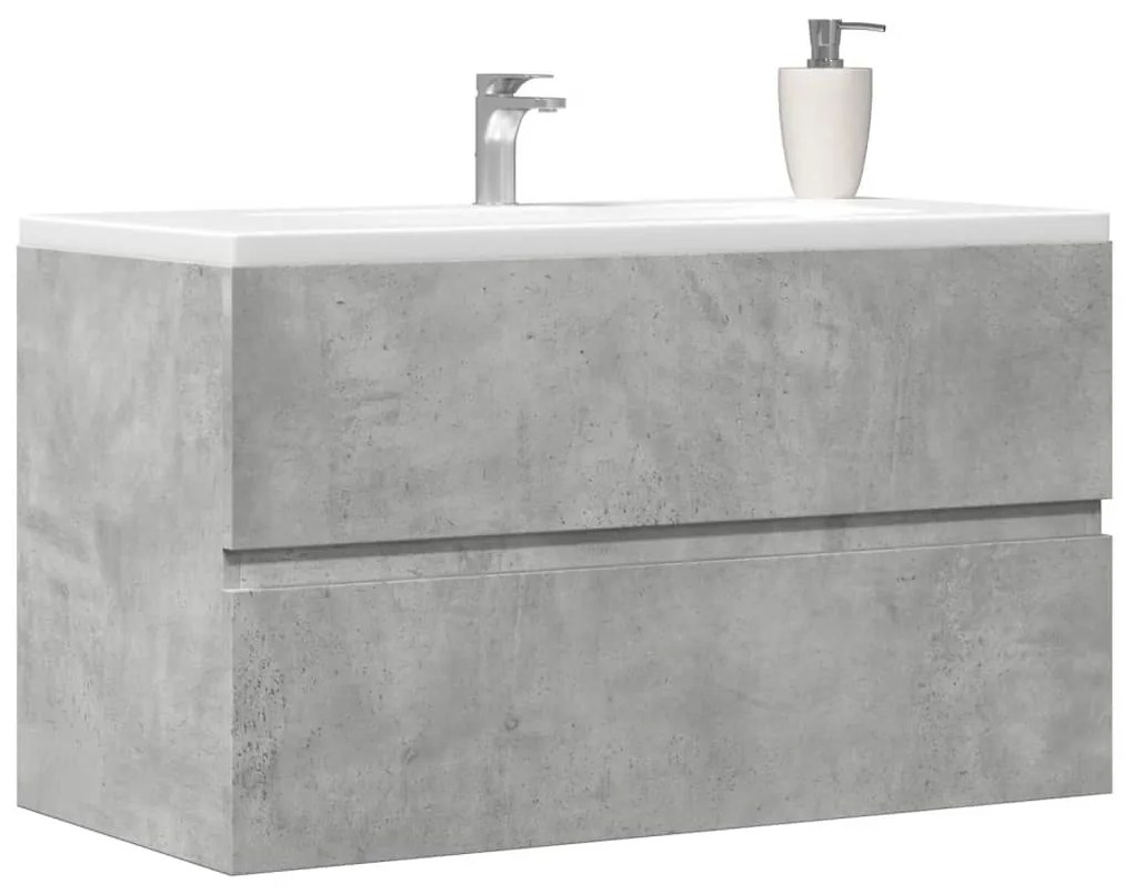 Mobile Pensile Da Bagno Grigio Cemento 80x38,5x45 Cm Truciolato /
