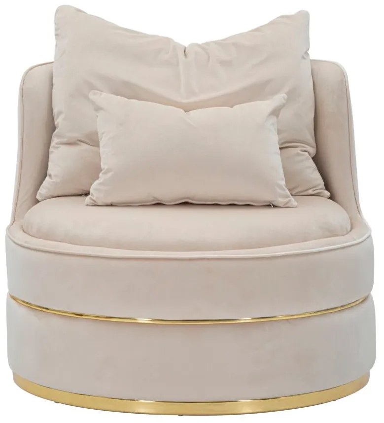 Poltrona Eleganza Paris Space Crema e Oro ø 84x72 cm