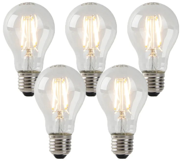 Set di 5 lampadine LED E27 trasparente 3W 250lm 2200K