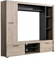 parete attrezzata porta tv con armadio moderna minimal in legno cm 195,6 x 35,2 x 169,6 h - CALLE