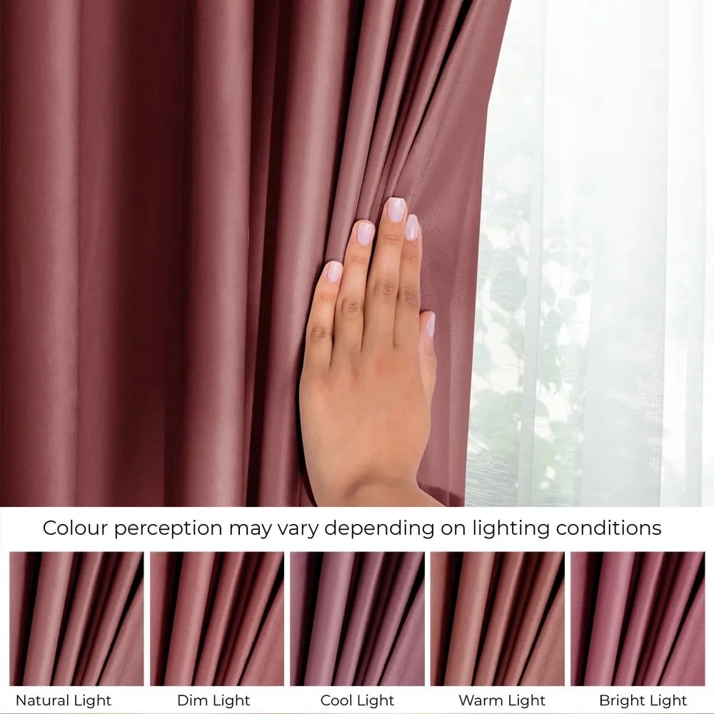 Tenda parzialmente oscurante rosa in velluto 140x245 cm Eyelets – Restilo