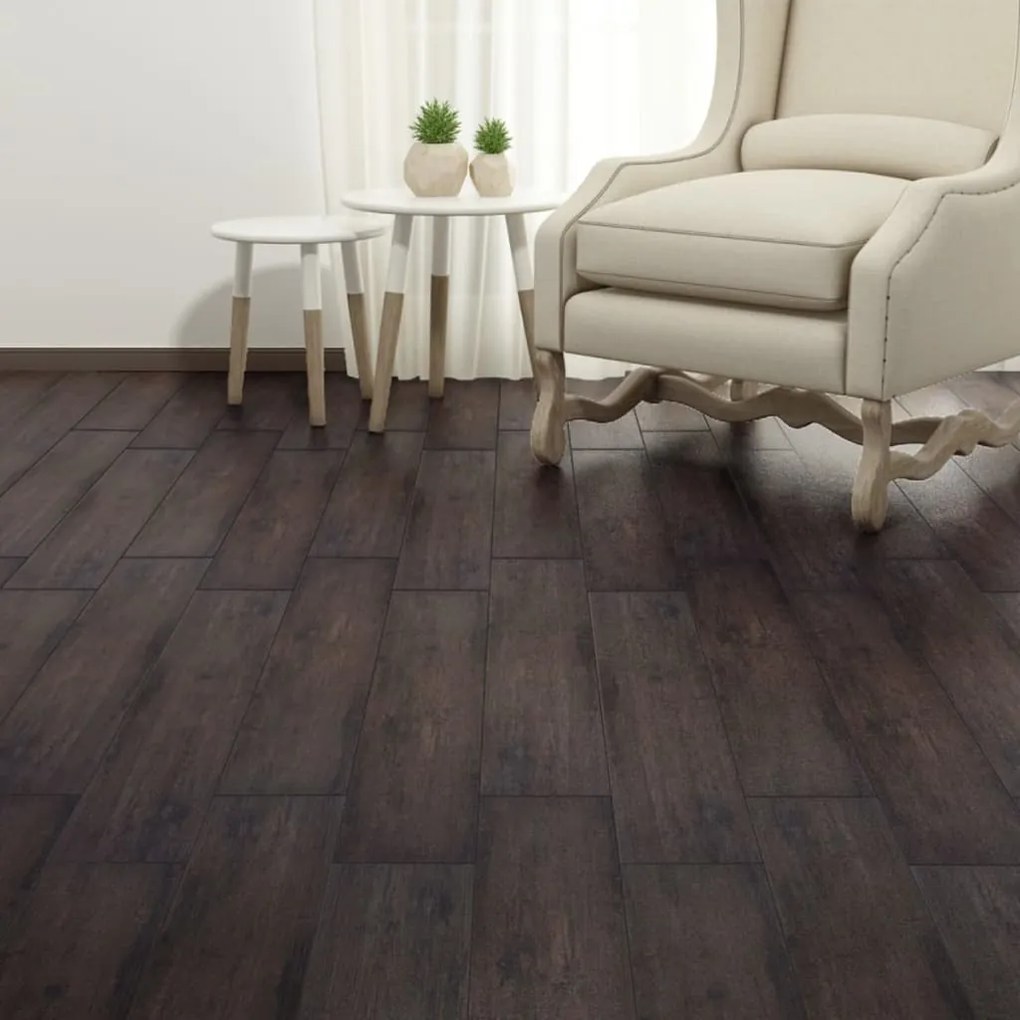 Listoni Pavimenti Autoadesivi İn Pvc 2,51 M² 2mm Marrone Scuro /