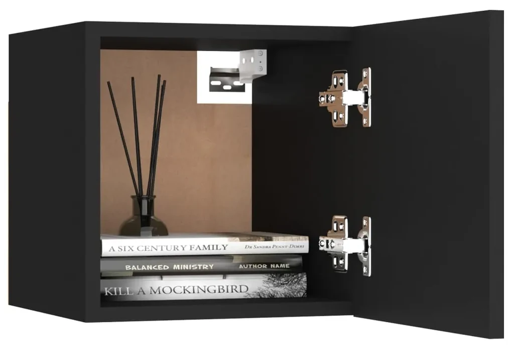 Set mobile tv 6 pz nero in truciolato