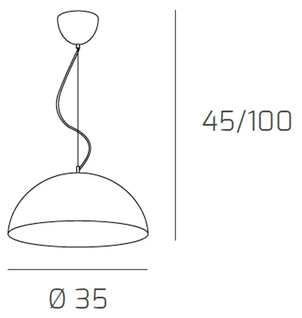 Sospensione Contemporanea Cup Metallo Bianco 1 Luce E27 D.35Cm
