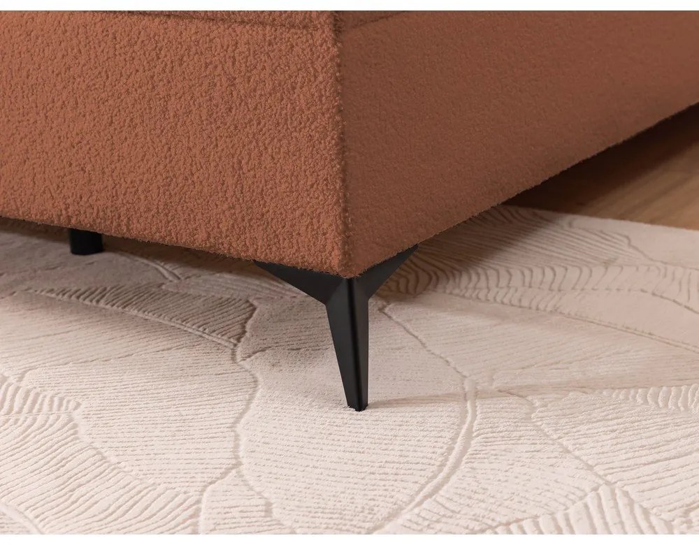 Letto boxspring arancione con contenitore 180x200 cm Ornes – Ropez