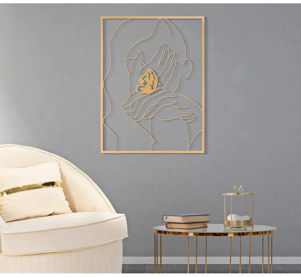 Decorazione murale in metallo 60x80 cm Hands on Face - Mauro Ferretti