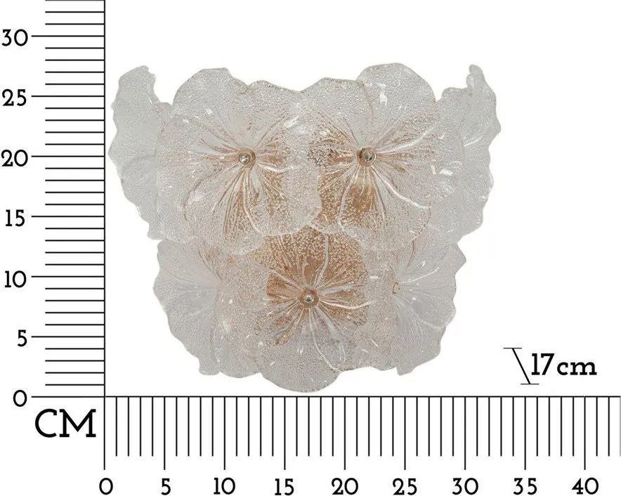 Lampada da parete dorata in vetro Ibiscus – Mauro Ferretti