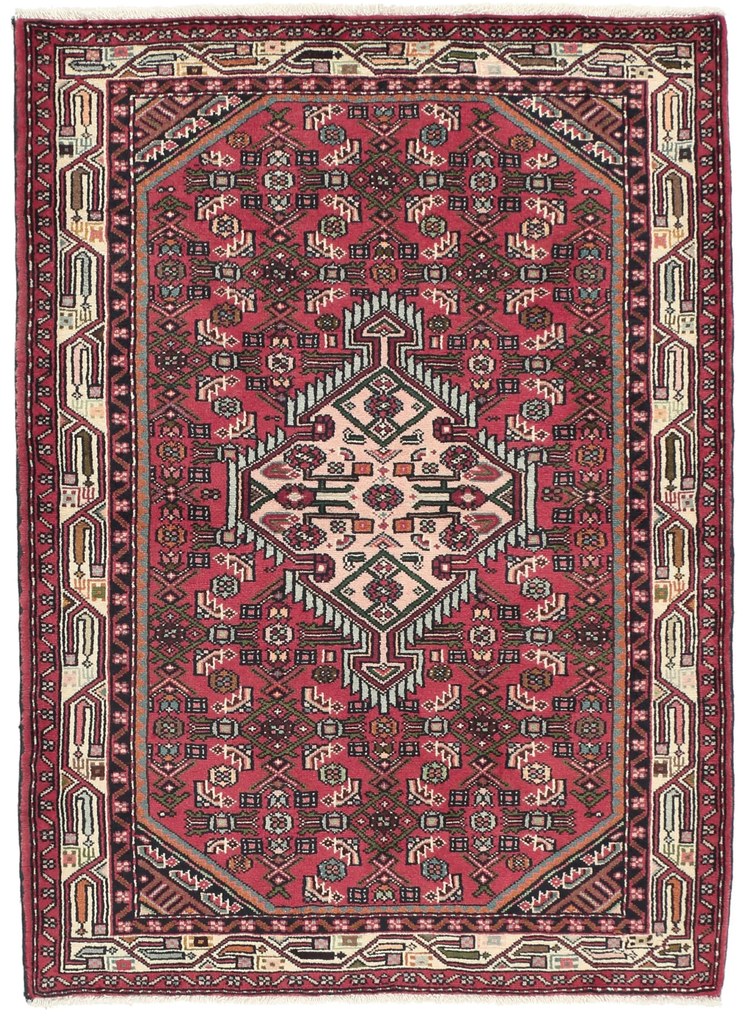 Hamedan Tappeto persiano 110x160 Rosso (Iran) Annodato A Mano