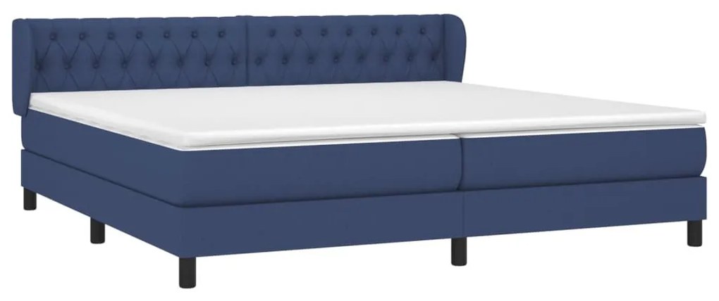 Giroletto a molle con materasso blu 200x200 cm in tessuto